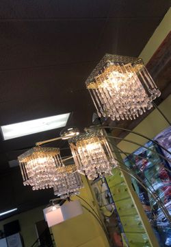 Gold chandelier floor lamp