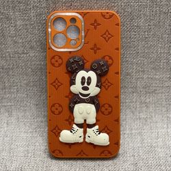 Fashion Phone Case Style 11 - 3D Standing Mickey Mouse in Orange Color