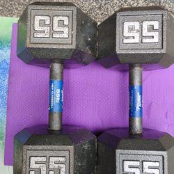 PAIR  OF  55LB.  DUMBBELLS  •  Also  Have  Lighter & Heavier Dumbbells 