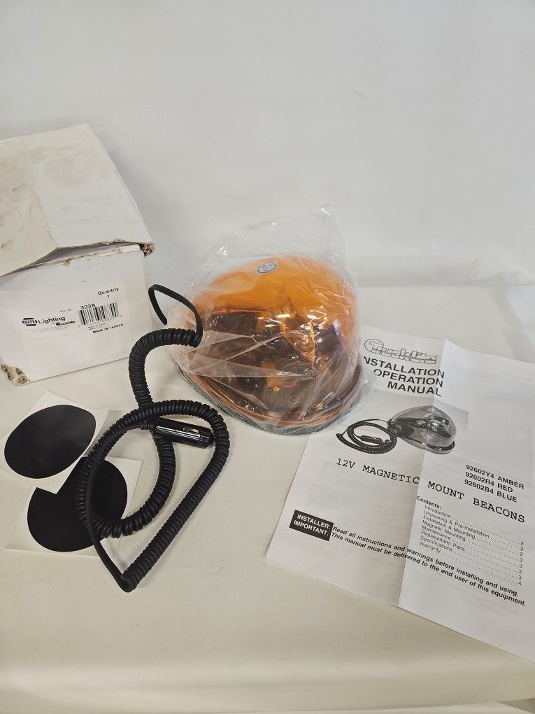 NAPA Trucklite Amber 12V Magnetic Mount Beacon I-8266