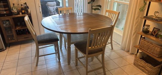 Ashley Bolanburg Counter Height Dining Set – Drop Leaf Table + 4 Chairs