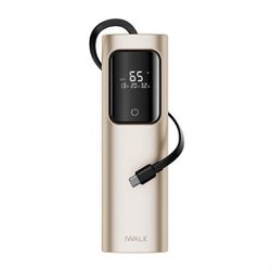 iWALK Portable Charger, 20000mAh 65W Fast Charging Compact Power Bank Gold NEW