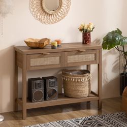 BOHO RATTAN CONSOLE TABLE - BRAND NEW