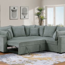 New Gray Sleeper Sectional Sofa - Free Delivery ✅ Modern Gray Sofa With Pull Out Bed 