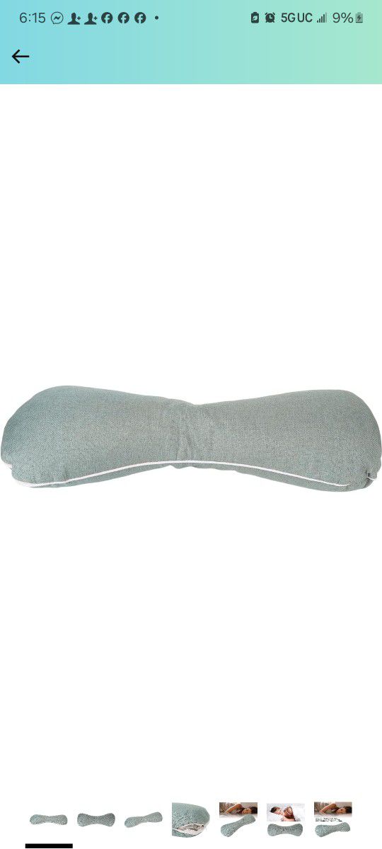 Hooleey Wormwood Filling Roll Pillow Pressure Relief Reduce Anxiety Detachable Wormwood Cervical Pillow (Green)