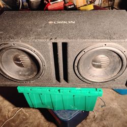 2 10" Orion Subwoofers In Enclosure With 1500 Watt Amp