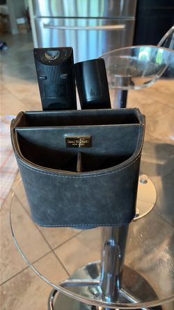 Leather remotes control caddy