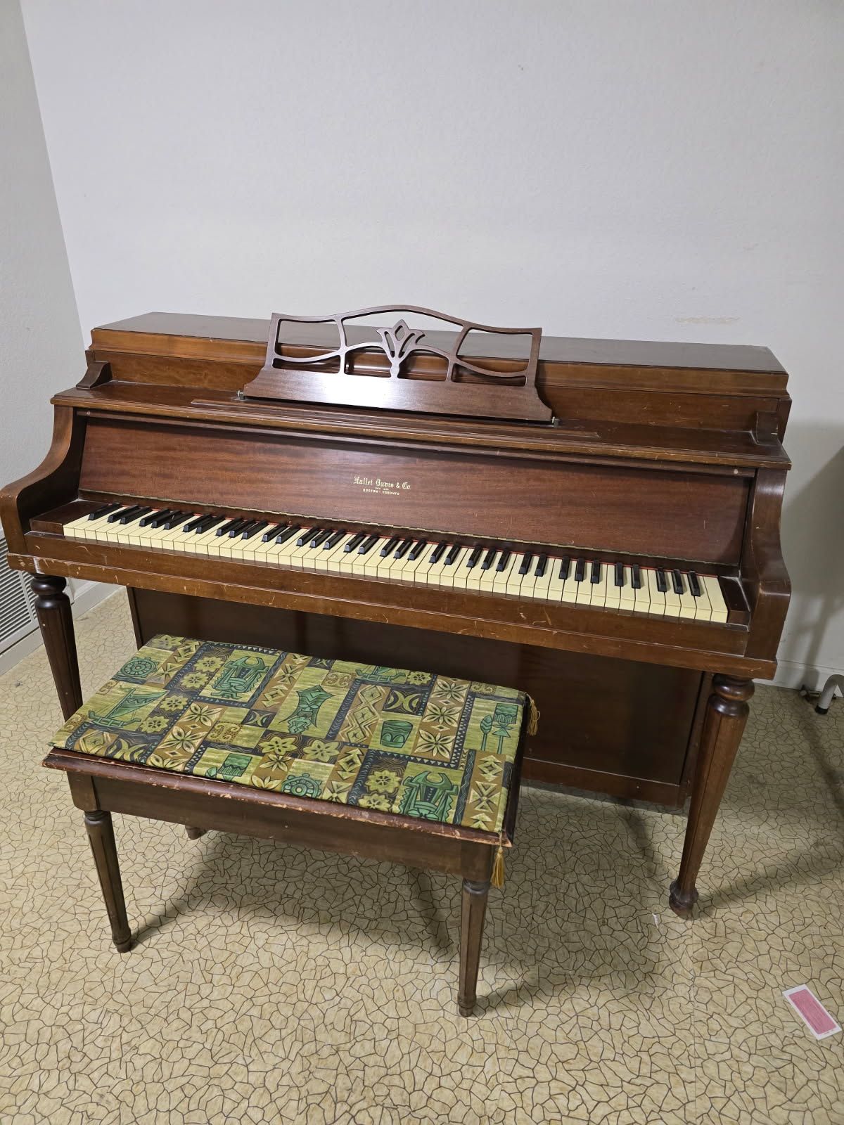 Hallet Davis Upright Piano with Bench
