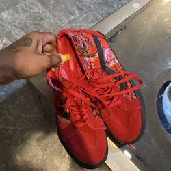 Red Floral Style Vans