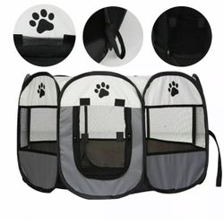 Dog Playpen Foldable Portable Pet Puppy Kennel Fence Exercise Cage Large Crate