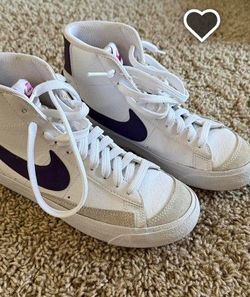 Nike 77' blazer vintage shoes with purple swoosh high top men's 8.5