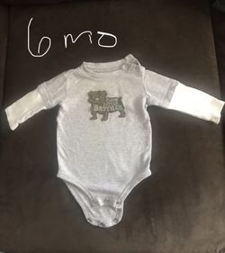 6 month little brother long sleeve onesie