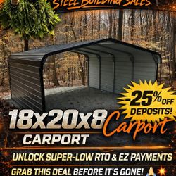 18x20x8 Covered Carport 