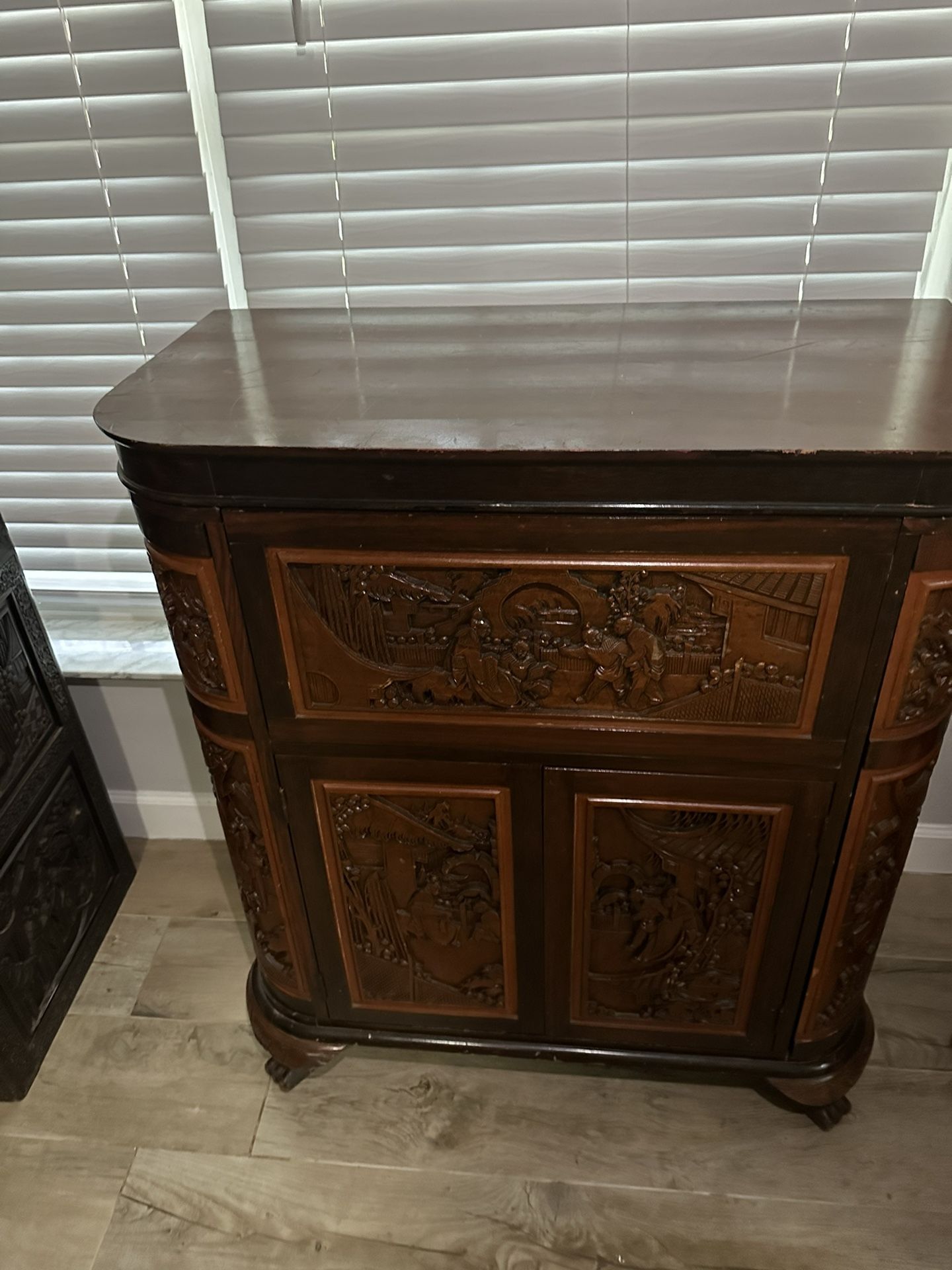 George Zee Asian Chinoiserie Bar Cabinet