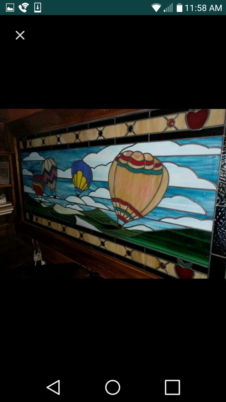 Applebees applebee's hot air balloon stained glass window