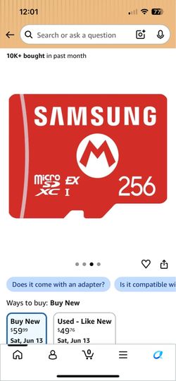 Nintendo switch 2 Samsung micro sd express 256gb