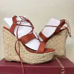 Super Cute Rust Colored Wedge Pumps Shoes