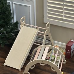 Kid Wooden Play Slide And Accessorizes 