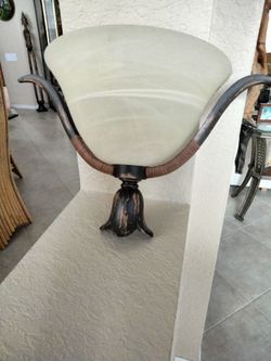 Decorative Horn Wall Sconce with Frosted Glass Shade