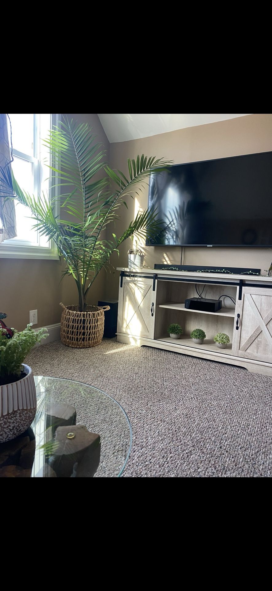 Rustic Sliding Barn Door TV Stand / Console Table