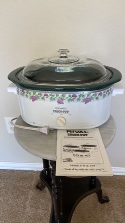 Rival Crock-Pot 5-Quart Slow Cooker Model 3751 – Vintage Floral Design – Works Great