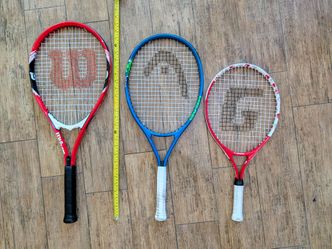 Kids Junior Tennis Racket Progression Bundle - 3 Sizes (Wilson, Head, Gamma)