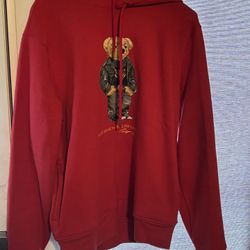 POLO RALPH LAUREN Sz M Lunar Year BEAR Red Tiger Hoodie Sweatshirt