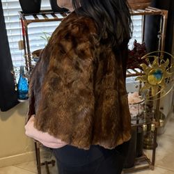 Vintage mink coat   With Pockets Short Front Hook