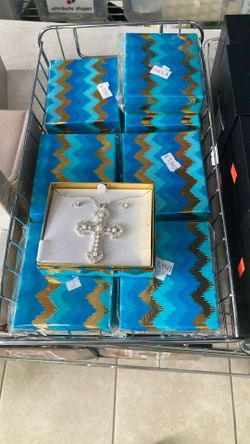 Cross Necklace And Earrings Set 