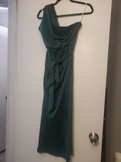 Shein curve emerald green dress
