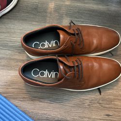 Calvin Klein 9.5 Brown Leather Men Shoes