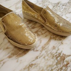 Michael Kors Gold Slip On Sneakers Women Size US 6