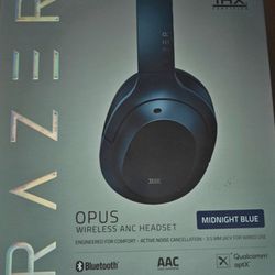 New Razer Opus wireless Noise cancelling headset THX certified Midnight Blue