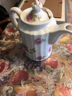Beautiful pink and white floral teapot