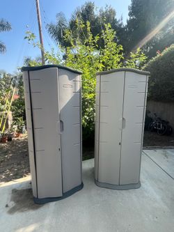 (2) Rubbermaid Vertical Tool Storage Shed