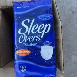 Goodnites Sleepovers by Cuties Real Underwear for boys and girls 12 pairs $10 each.   I have 12 packets