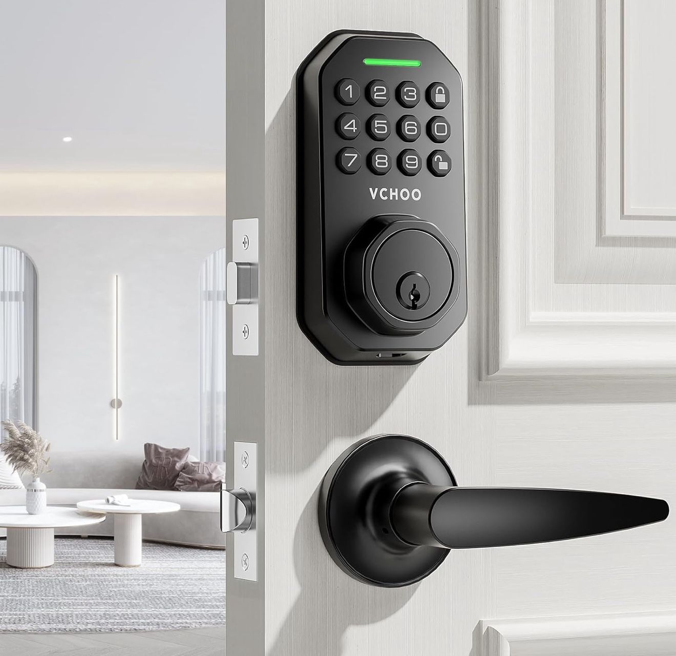Keyless Entry Door Lock Deadbolt with Handle Set Smart Locks