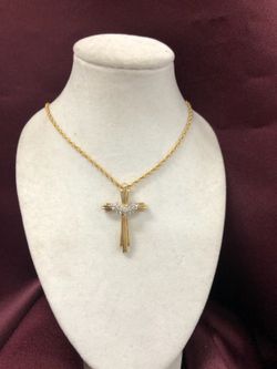 14k gold cross with diamonds