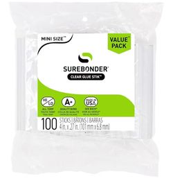 Mini Hot Glue Sticks 100Pack Clear NonToxic Multi-Temp 4"x0.27" DIY Arts, Crafts