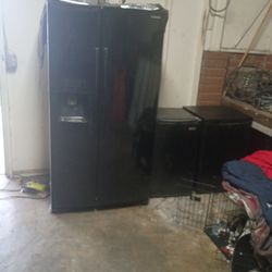 Working Black Refrigerator 