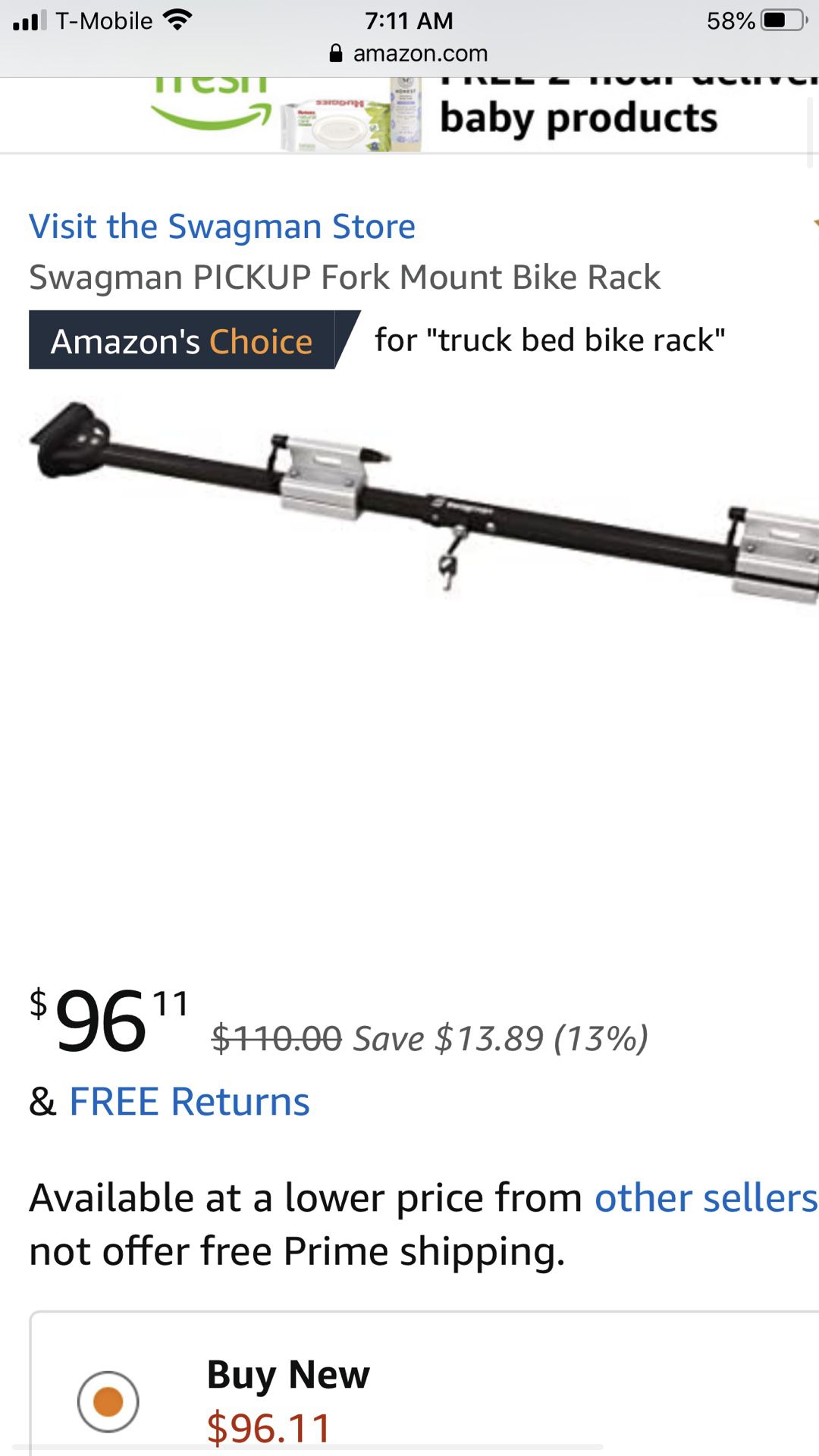Bike rack truck bed
