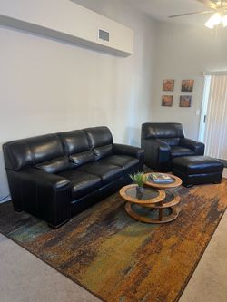 100% Leather Sofa Set