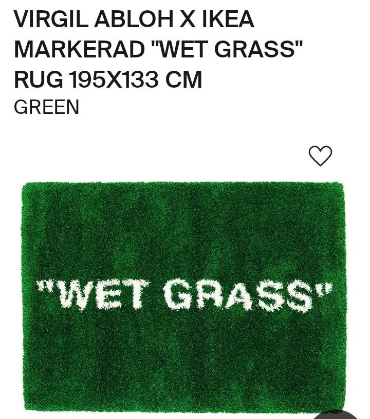 Wet Grass Ikea Virgil Abloh Makerad Off white Rug Green
