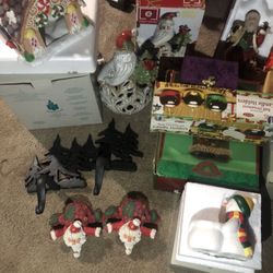 Christmas Candle Holders, Lights, Stocking Hangers Decor