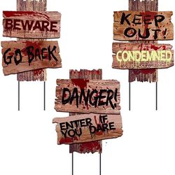 Halloween Decorations Yard Signs Stakes Props Outdoor Decor Scary Zombie Vampire Graves Holiday Party Supplies 3 Pack(15" x 12")
