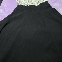 Stunning Black Dress With White Pokadots - Size 12