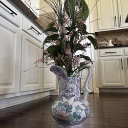 VERY Nice Pitcher Vase With Arrangement 