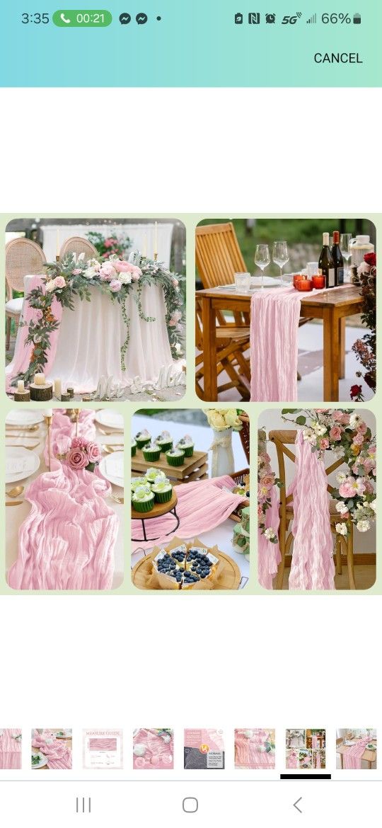4pink Cheese Cloth Table Runners