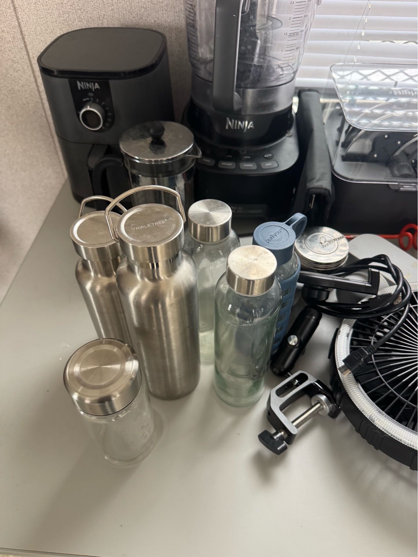 Glass and stainless steel bottles