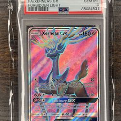 PSA 10 GEM 2018 Pokemon Sun & Moon Forbidden Light 126 Xerneas GX Full Art 💖